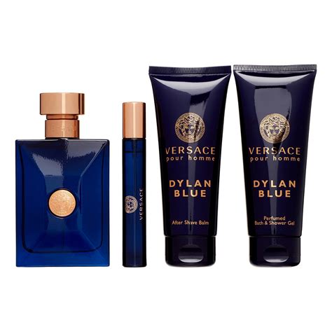 versace blue set|versace aftershave gift set.